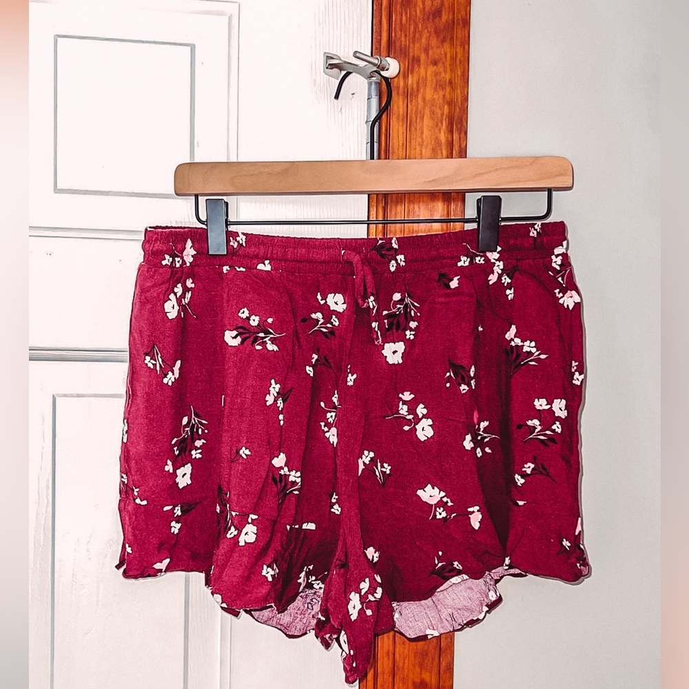 Target / Mossimo Supply Co Maroon Floral Shorts